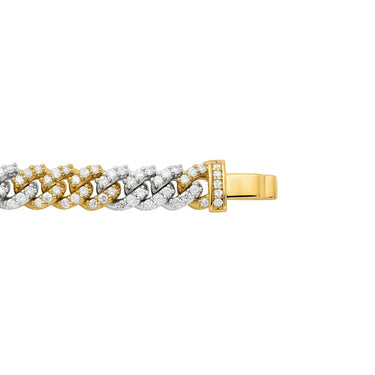 Diamond Cuban in 14k Two Tone Gold 5.31 Ctw